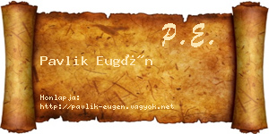 Pavlik Eugén névjegykártya